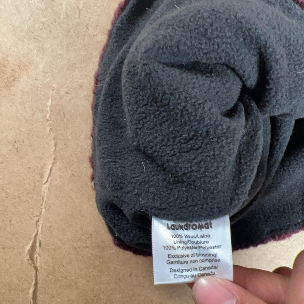 Laundromat Beanie Hat Mens One Size Gray Striped Lined Insulated Wool Canada - Picture 4 of 6
